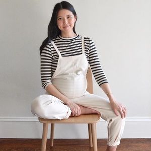 Storq Maternity Anytime  Overalls in Cream Pockets Size 3 (Medium)